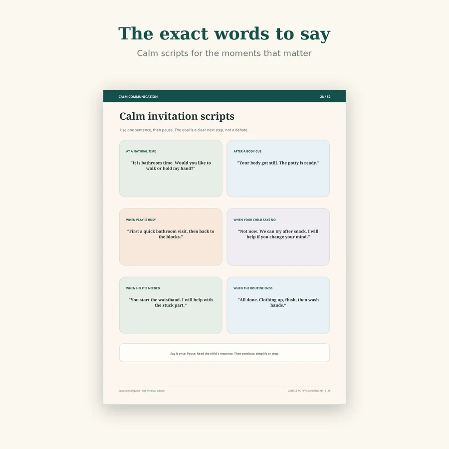 Calm invitation scripts page