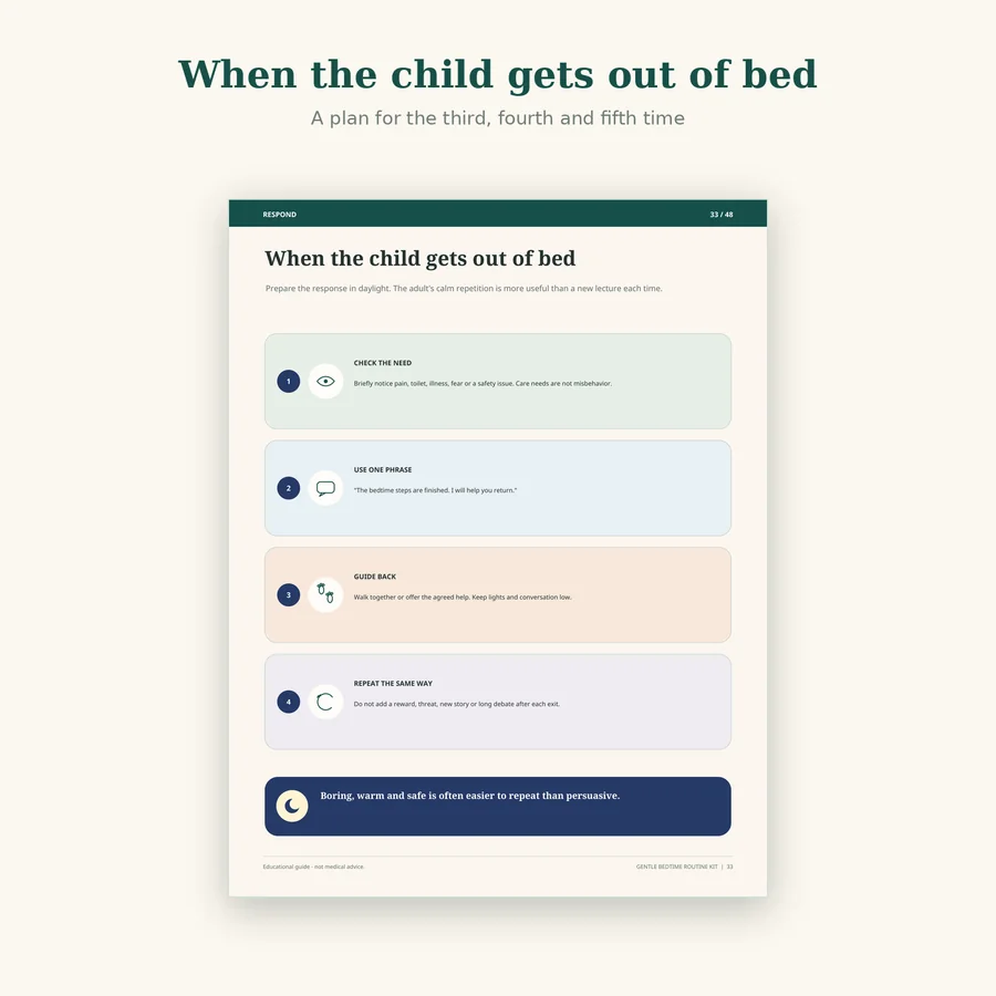 When the child gets out of bed
